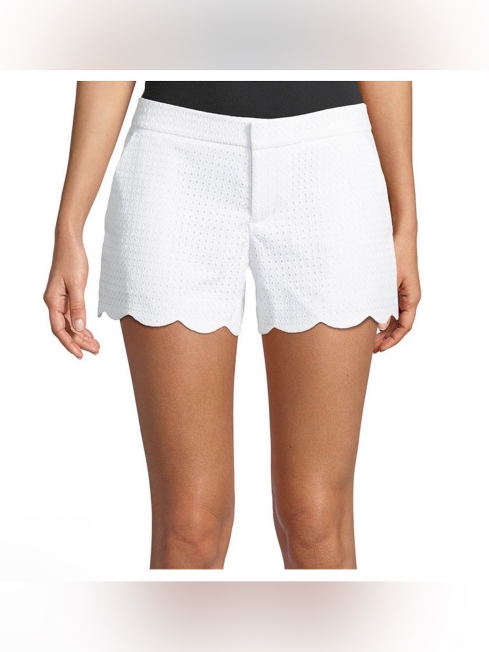 Club Monaco White Scallop Eyelet Women's Shorts size 4